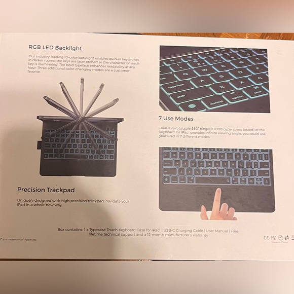 Typecase Touch Keyboard Case for iPad Air 6th,5th &4th Gen 10.9-inch (Rose Gold) - Picture 2 of 6